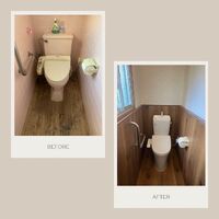 画像1398：【トイレ入替え・ウッドタイル・腰壁】岡山市住宅